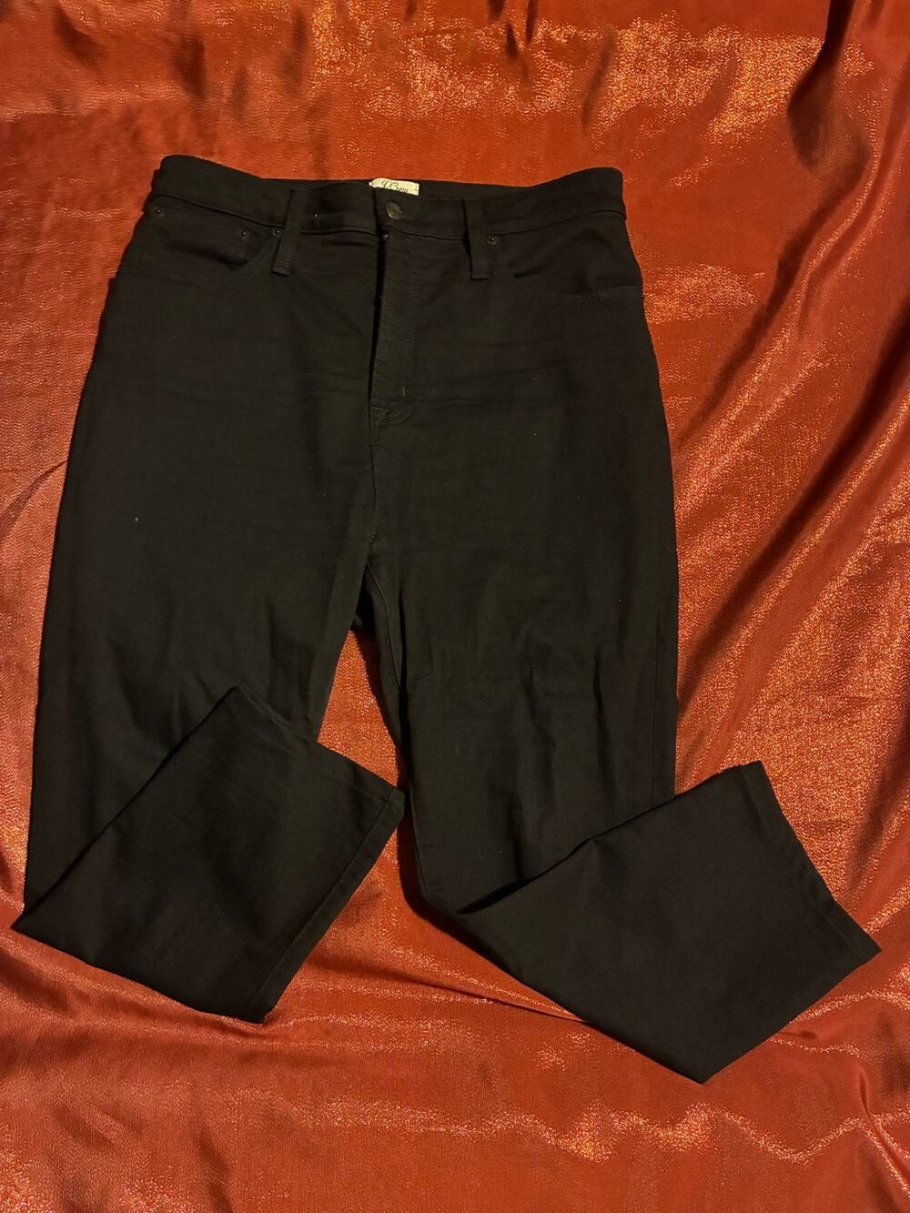 JCrew Jeans Womens 31 Curvy Toothpick Skinny Stretch High Rise Ankle Black